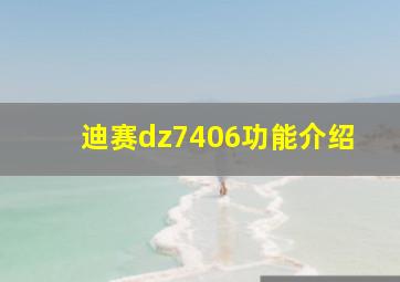 迪赛dz7406功能介绍