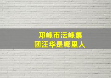 邛崃市沄崃集团汪华是哪里人