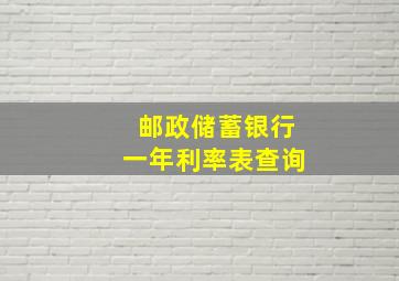 邮政储蓄银行一年利率表查询