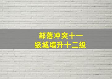 部落冲突十一级城墙升十二级