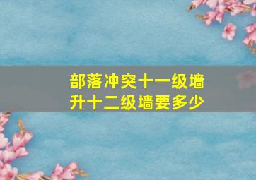 部落冲突十一级墙升十二级墙要多少