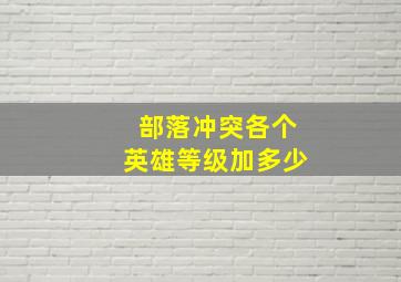 部落冲突各个英雄等级加多少