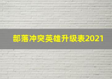 部落冲突英雄升级表2021