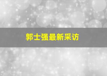 郭士强最新采访