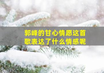 郭峰的甘心情愿这首歌表达了什么情感呢