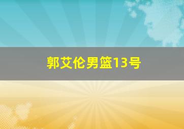 郭艾伦男篮13号