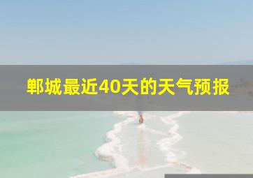 郸城最近40天的天气预报