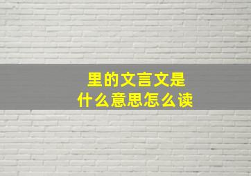 里的文言文是什么意思怎么读