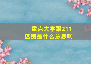 重点大学跟211区别是什么意思啊