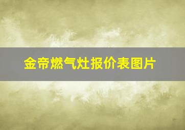 金帝燃气灶报价表图片