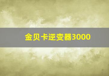 金贝卡逆变器3000