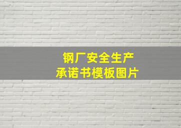 钢厂安全生产承诺书模板图片