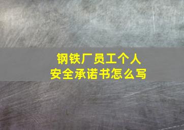 钢铁厂员工个人安全承诺书怎么写