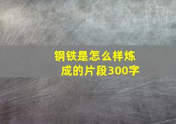 钢铁是怎么样炼成的片段300字