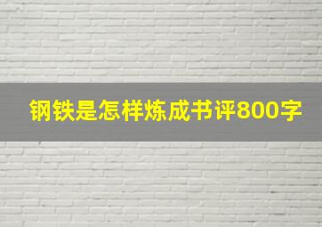 钢铁是怎样炼成书评800字