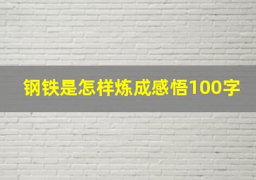 钢铁是怎样炼成感悟100字