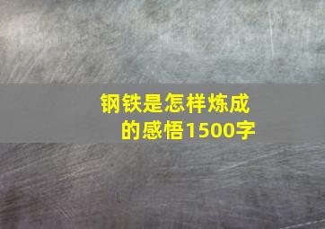 钢铁是怎样炼成的感悟1500字