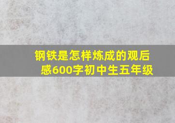 钢铁是怎样炼成的观后感600字初中生五年级