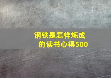 钢铁是怎样炼成的读书心得500