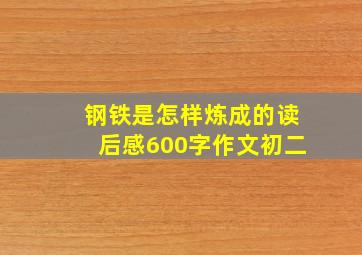 钢铁是怎样炼成的读后感600字作文初二