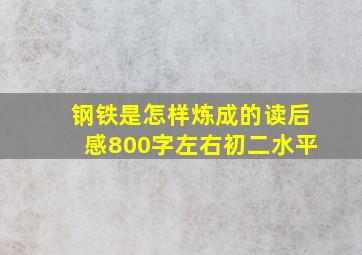 钢铁是怎样炼成的读后感800字左右初二水平