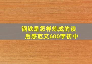 钢铁是怎样炼成的读后感范文600字初中