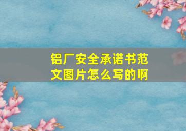 铝厂安全承诺书范文图片怎么写的啊