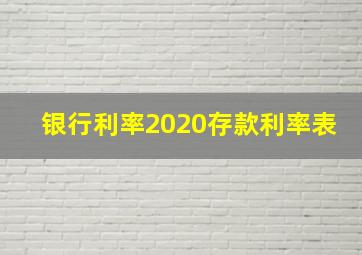 银行利率2020存款利率表