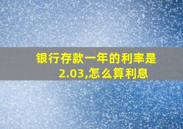 银行存款一年的利率是2.03,怎么算利息