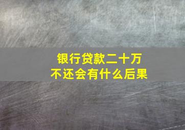 银行贷款二十万不还会有什么后果