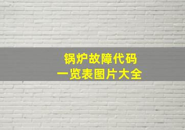 锅炉故障代码一览表图片大全