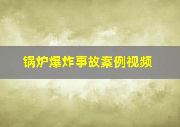 锅炉爆炸事故案例视频