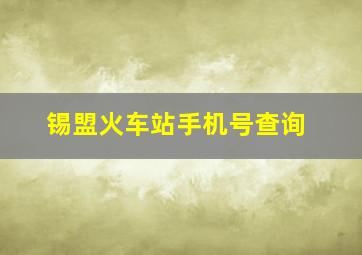 锡盟火车站手机号查询