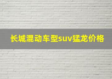 长城混动车型suv猛龙价格