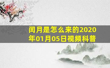 闰月是怎么来的2020年01月05日视频科普