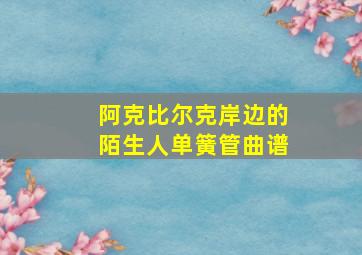 阿克比尔克岸边的陌生人单簧管曲谱