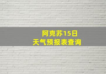 阿克苏15日天气预报表查询