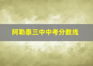 阿勒泰三中中考分数线