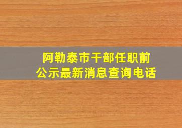 阿勒泰市干部任职前公示最新消息查询电话