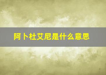 阿卜杜艾尼是什么意思