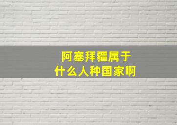 阿塞拜疆属于什么人种国家啊