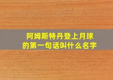 阿姆斯特丹登上月球的第一句话叫什么名字