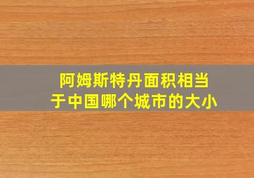 阿姆斯特丹面积相当于中国哪个城市的大小