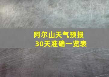 阿尔山天气预报30天准确一览表