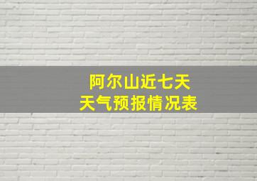 阿尔山近七天天气预报情况表