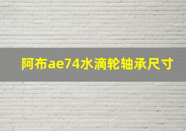 阿布ae74水滴轮轴承尺寸