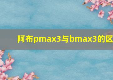 阿布pmax3与bmax3的区别