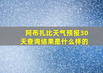 阿布扎比天气预报30天查询结果是什么样的