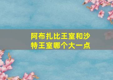 阿布扎比王室和沙特王室哪个大一点