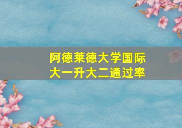 阿德莱德大学国际大一升大二通过率